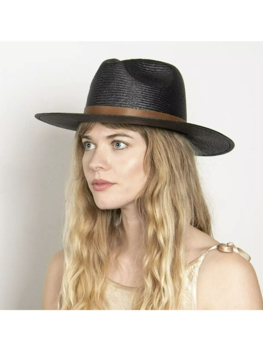Wyeth Miguel Toyo Black Straw Sun Hat New